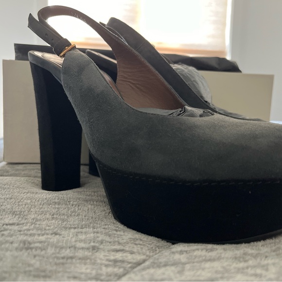 Marni Black Suede Platform Heels - Picture 4 of 9